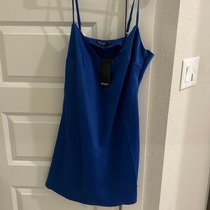 New with tags nasty gal satin blue dress